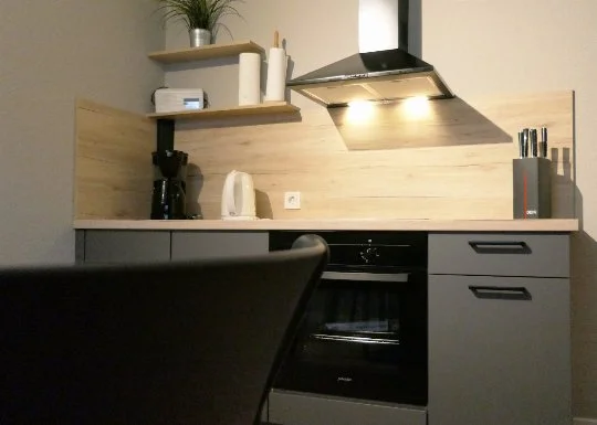 Küche in einer Ferienwohnung im Haus Godewind in Duhnen
