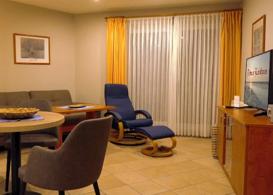 Wohnzimmer in einer Ferienwohnung im Haus Godewind in Duhnen